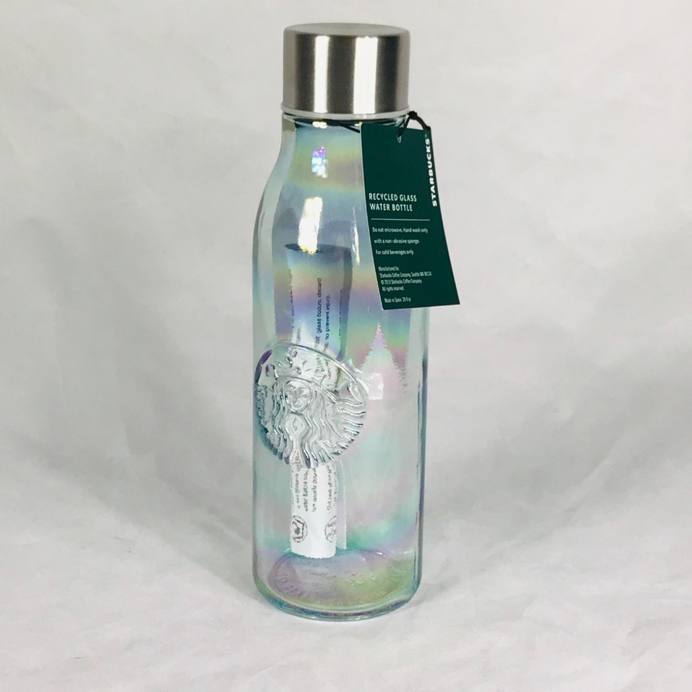 NWT Starbucks Rainbow Iridescent Glass Bottle 20oz - Picture 3 of 4